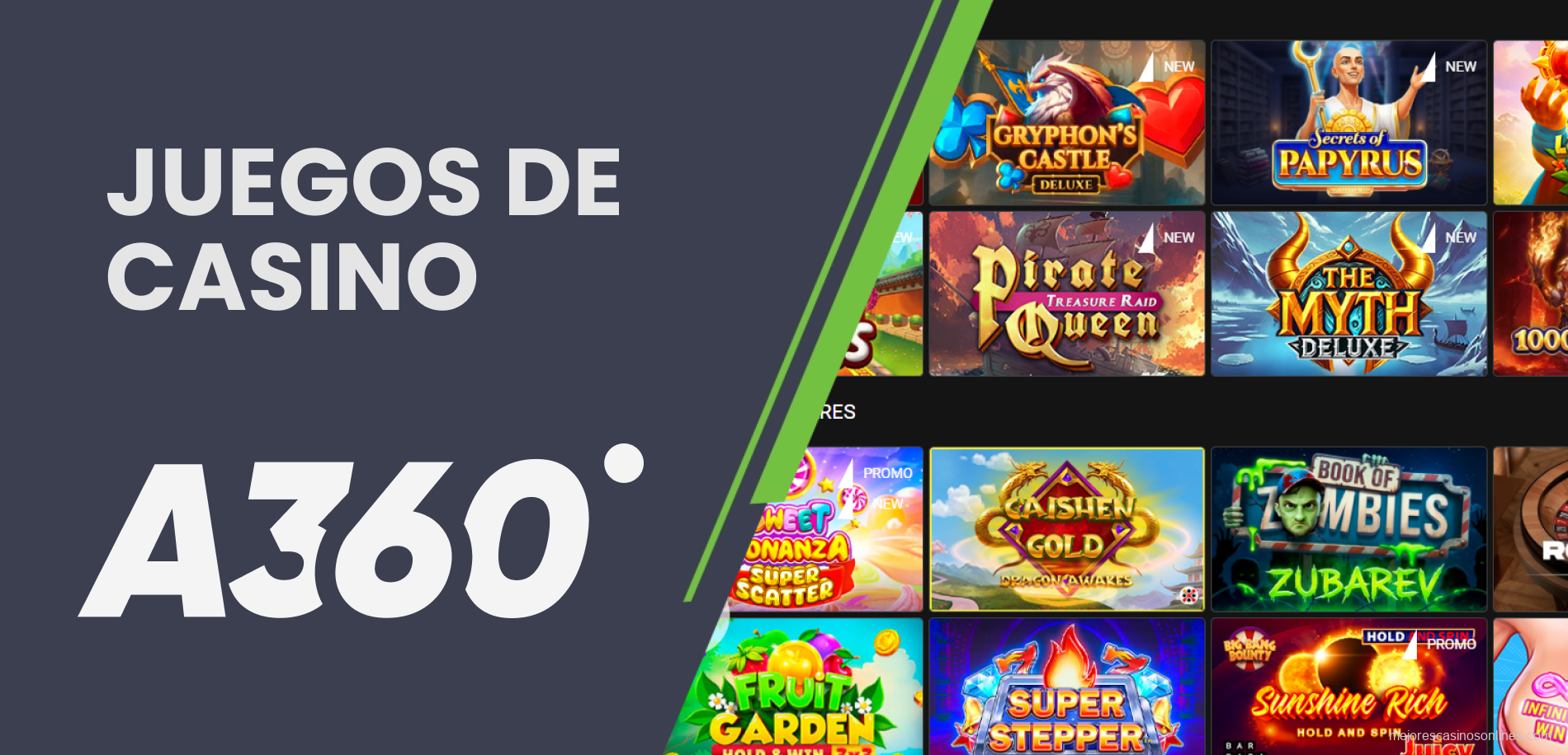 Amplia selección de tragamonedas y juegos en vivo en Apuesta360 Argentina